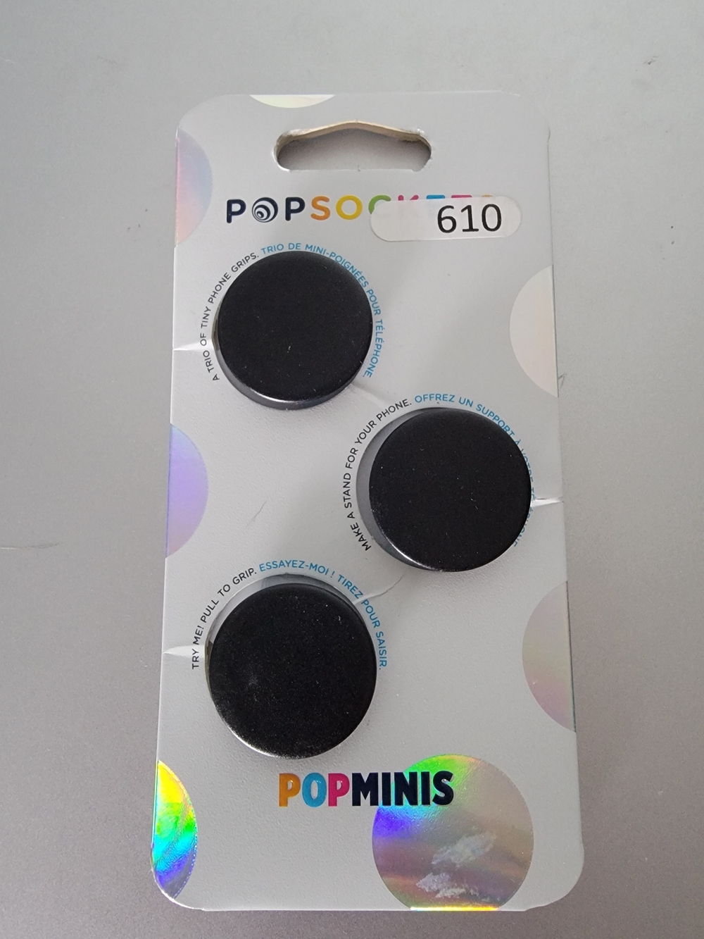 PopSocket PopMinis Black Triple Phone Grips, 3-Pack